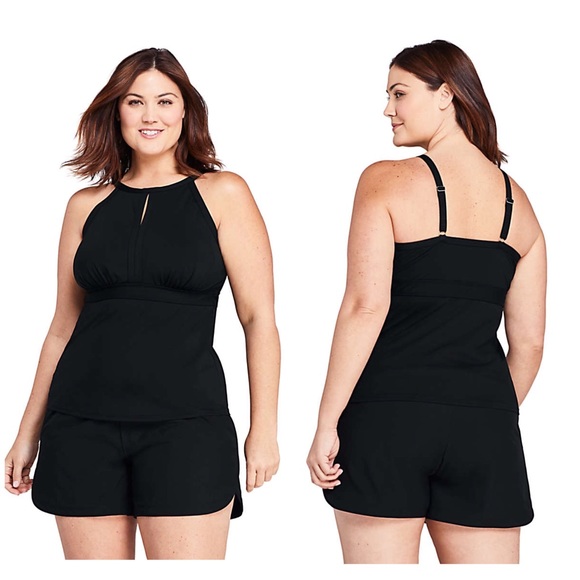 Lands end tankini Top keyhole high neck swim - Picture 2 of 5